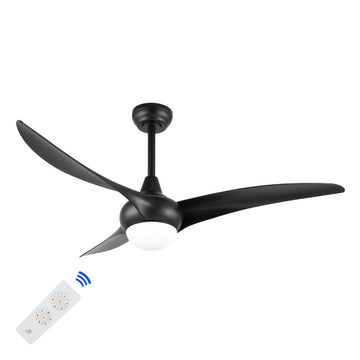 Aviator 52" Coastal Vintage Iron/Plastic Mobile-App/Remote-Controlled 6-Speed Retro Swirl Integrated LED Ceiling Fan - JONATHAN Y